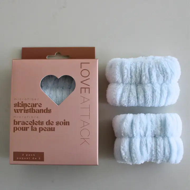 Microfiber Skincare Face Washing Wristbands - 2 Pack - Blue